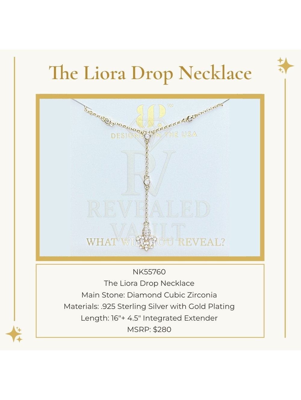 The Liora Drop Necklace - Sterling Club Vermeil